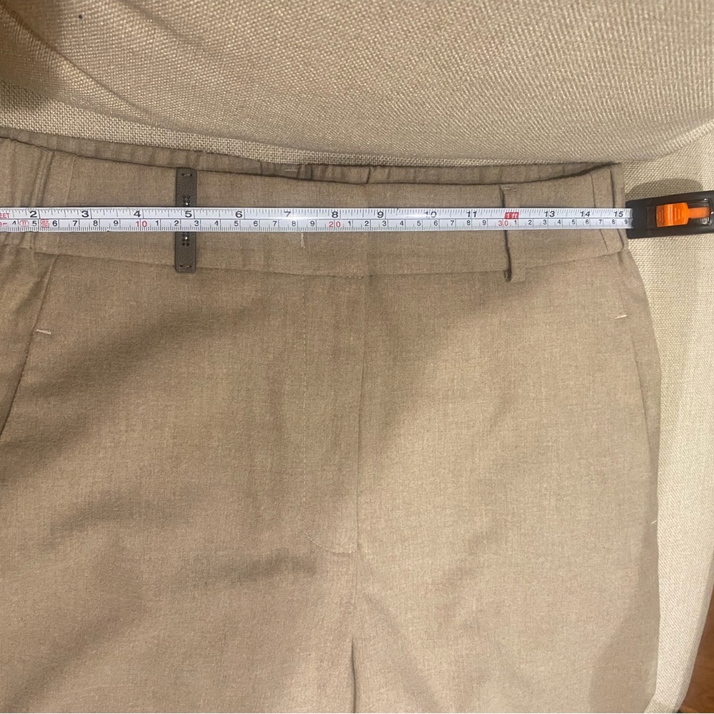 PESERICO Beige High-waisted Wool Pants/Trousers with Knit Cuff Hem - Picture 15 of 15
